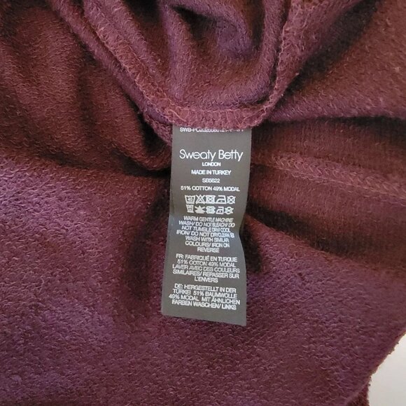 NWT Sweaty Betty AFTER CLASS Black-Cherry Purple Longline Sweatshirt Sz Small - Picture 6 of 9